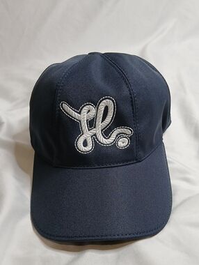 Hermes Navy Blue Baseball Cap with White Embroidered Logo